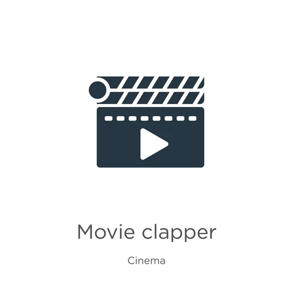 Movie clapper icône vecteur. Icône de applaudisseur de film plat tendance de la collection cinéma isolé sur fond blanc. L'illustration vectorielle peut être utilisée pour la conception graphique web et mobile, logo, eps10 — Image vectorielle