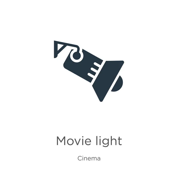 Vetor de ícone de luz de filme. Ícone de luz de filme plano na moda da coleção de cinema isolado no fundo branco. Ilustração vetorial pode ser usado para web e design gráfico móvel, logotipo, eps10 — Vetor de Stock