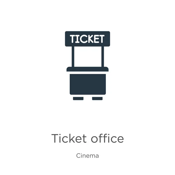 Ticket vetor ícone escritório. Ícone de bilheteria na moda plana da coleção de cinema isolado no fundo branco. Ilustração vetorial pode ser usado para web e design gráfico móvel, logotipo, eps10 —  Vetores de Stock