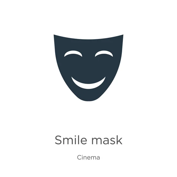 Χαμόγελο εικονίδιο μάσκα διάνυσμα. Μοντέρνο επίπεδο χαμόγελο μάσκα εικονίδιο από τη συλλογή του κινηματογράφου απομονώνονται σε λευκό φόντο. Εικονογράφηση διάνυσμα μπορεί να χρησιμοποιηθεί για web και κινητό γραφικό σχεδιασμό, λογότυπο, eps10 — Διανυσματικό Αρχείο
