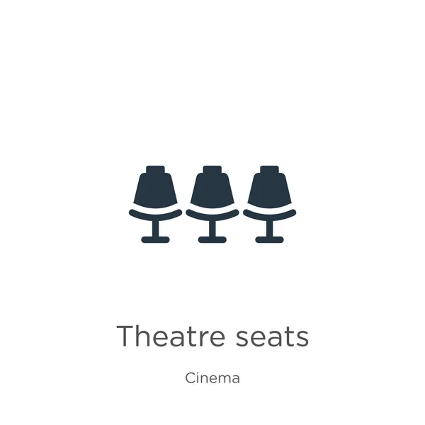 Assentos de teatro ícone vetor. Ícone de assentos de teatro na moda plana da coleção de cinema isolado no fundo branco. Ilustração vetorial pode ser usado para web e design gráfico móvel, logotipo, eps10 —  Vetores de Stock