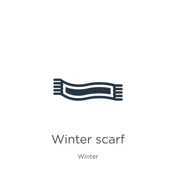 冬のスカーフアイコンベクトル。白い背景に隔離された冬のコレクションからトレンディなフラット冬のスカーフアイコン。ベクターイラストは、ウェブやモバイルグラフィックデザイン、ロゴ、 eps10に使用できます。 — ストックベクタ