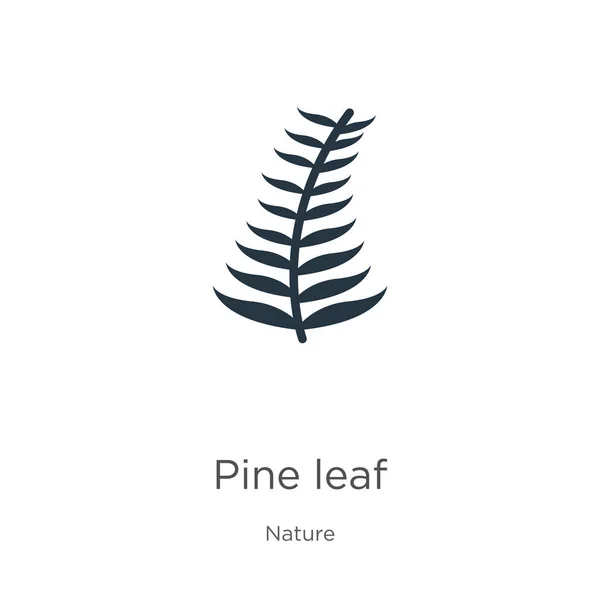 소나무 잎 아이콘. 얇은 선형 소나무 잎 윤곽 아이콘은 자연 수집 품으로부터 흰색 배경에 분리되어 있다. 웹 과 모바일의 상징인 소나무 잎 표시 — 스톡 벡터