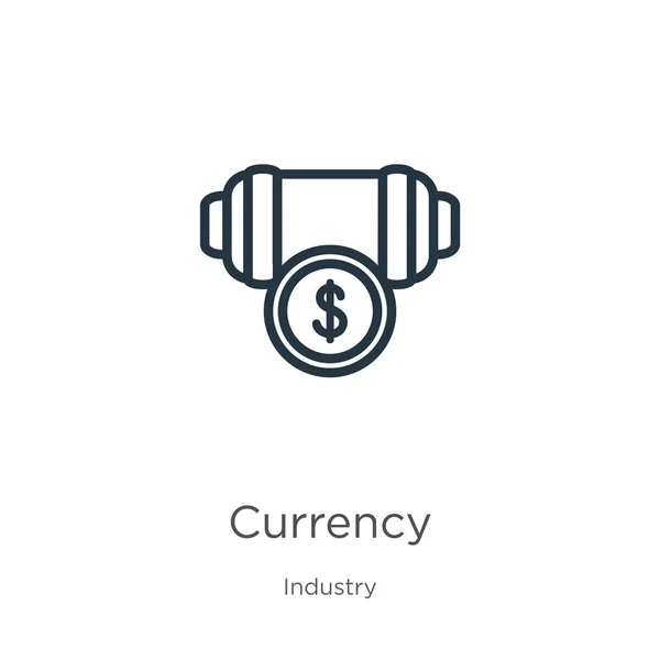Währungssymbol. dünne lineare Währungssymbole isoliert auf weißem Hintergrund aus der Industriesammlung. Linienvektorwährungszeichen, Symbol für Web und Mobile — Stockvektor