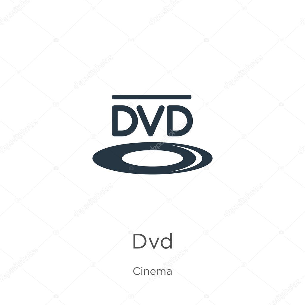 Dvd logo icon vector. Trendy flat dvd logo icon from cinema collection isolated on white background. Vector illustration can be used for web and mobile graphic design, logo, eps10
