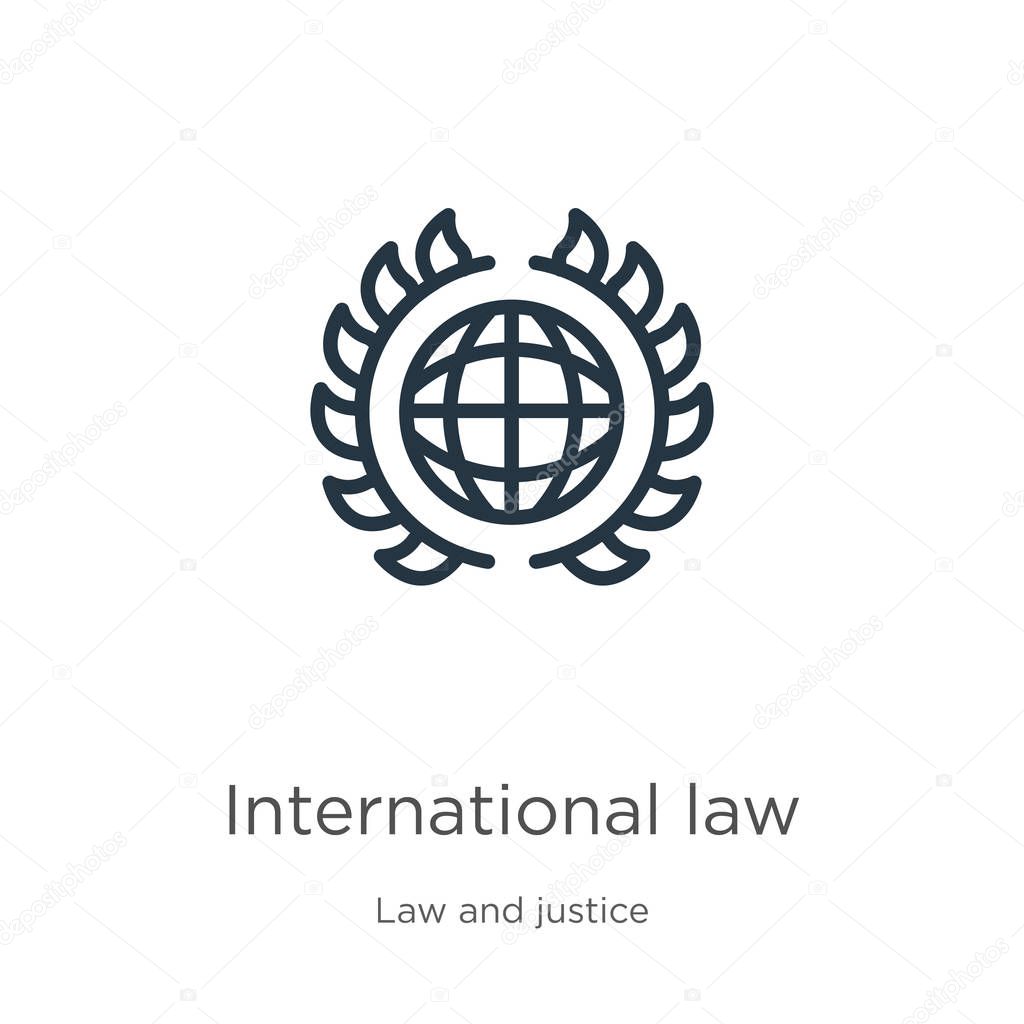 Icono del derecho internacional. El derecho internacional lineal