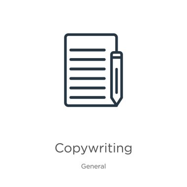 Kopyalama simgesi. Genel koleksiyondan beyaz arkaplanda izole edilmiş ince doğrusal metin taslak simgesi. Satır vektörü kopyalama işareti, ağ ve mobil sembolü