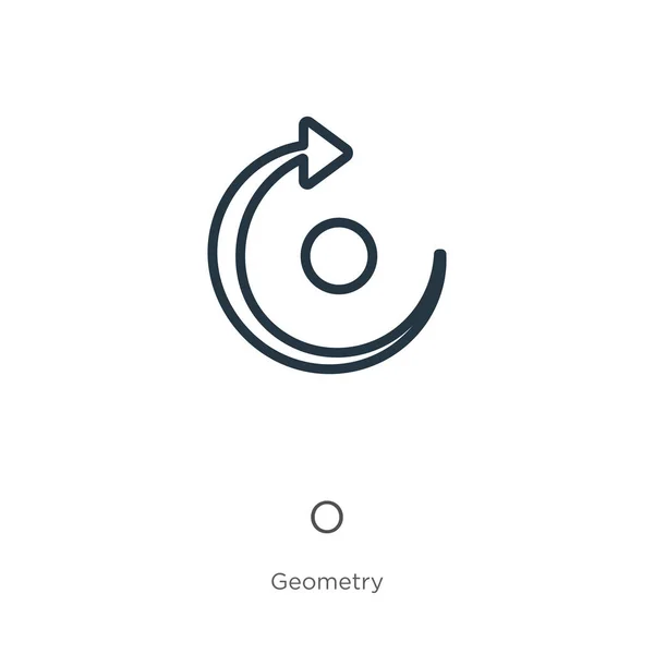 Refazer ícone. Ícone de esboço linear fino do redo isolado no fundo branco da coleção da geometria. Sinal de refazer vetor de linha, símbolo para web e celular — Vetor de Stock