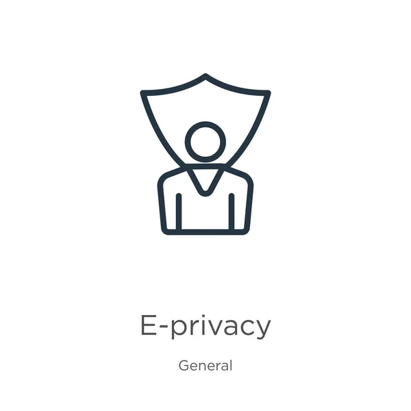 E-privacy icoon. Dunne lineaire e-privacy outline icoon geïsoleerd op witte achtergrond uit de algemene collectie. Line vector e-privacy teken, symbool voor web en mobiel — Stockvector