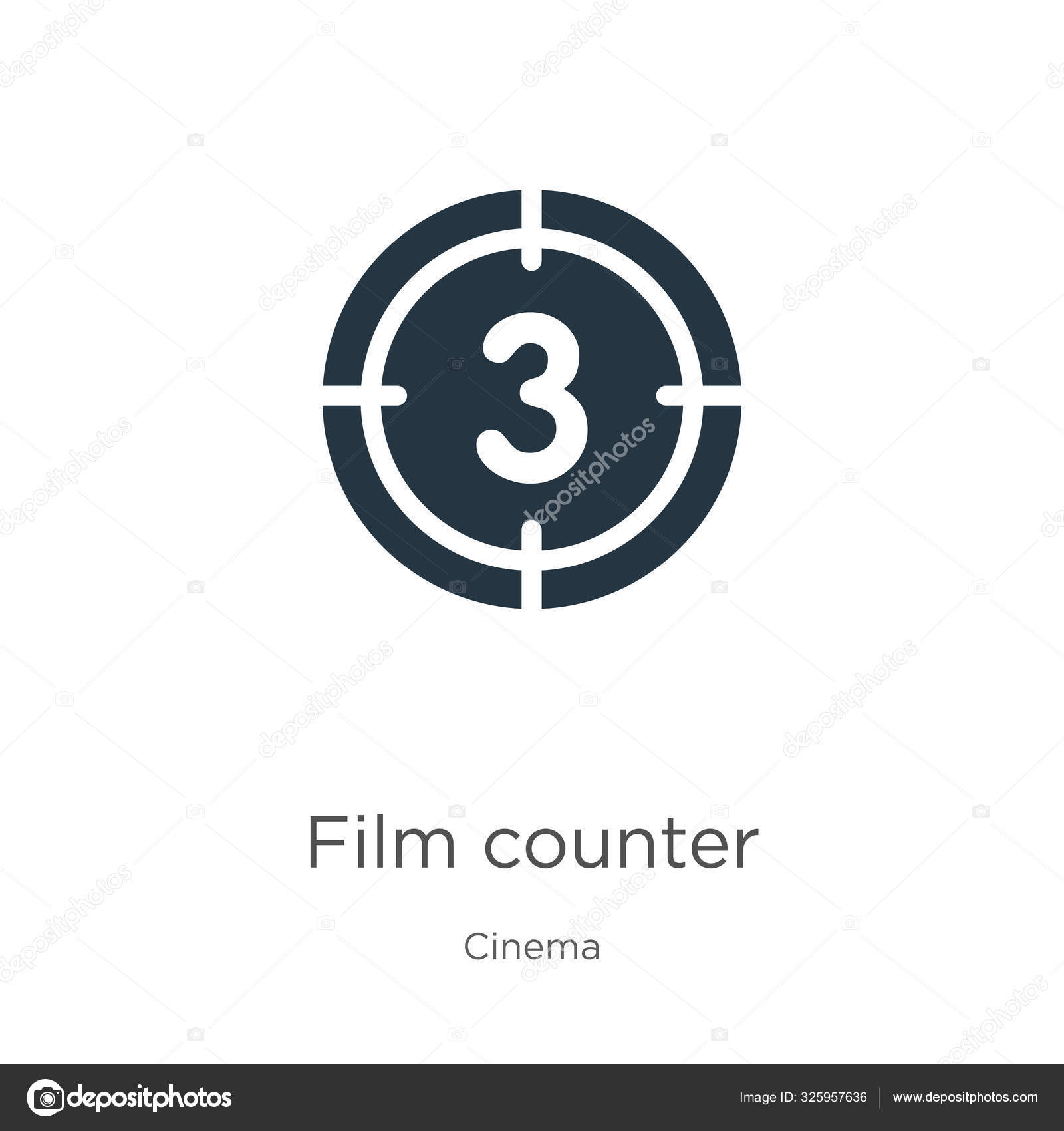 Film Counter Icon Vector Trendy Flat Film Counter Icon From