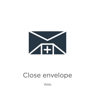 Zarf simge vektörünü kapat. Beyaz arka planda izole edilmiş web koleksiyonundan moda düz kapalı zarf simgesi. Vektör illüstrasyonu web ve mobil grafik tasarımı, logo, eps10 için kullanılabilir