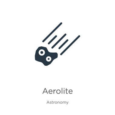 Aerolit simge vektörü. Beyaz arka planda izole edilmiş astronomi koleksiyonundan moda düz aerolit simgesi. Vektör illüstrasyonu web ve mobil grafik tasarımı, logo, eps10 için kullanılabilir