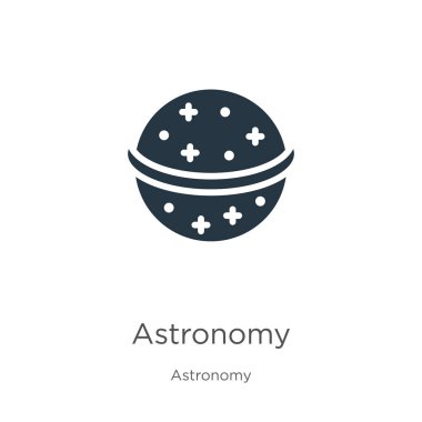 Astronomi ikon vektörü. Beyaz arka planda izole edilmiş astronomi koleksiyonundan moda düz astronomi ikonu. Vektör illüstrasyonu web ve mobil grafik tasarımı, logo, eps10 için kullanılabilir