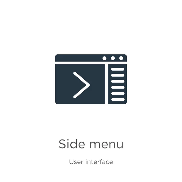 Zijmenu icoon vector. Trendy platte kant menu pictogram uit user interface collectie geïsoleerd op witte achtergrond. Vector illustratie kan worden gebruikt voor web en mobiele grafische vormgeving, logo, eps10 — Stockvector
