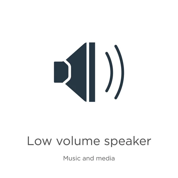 Low volume speaker icon vector. Trendy flat low volume speaker icon from music and media collection isolated on white background. Vector illustration can be used for web and mobile graphic design, — Stock Vector