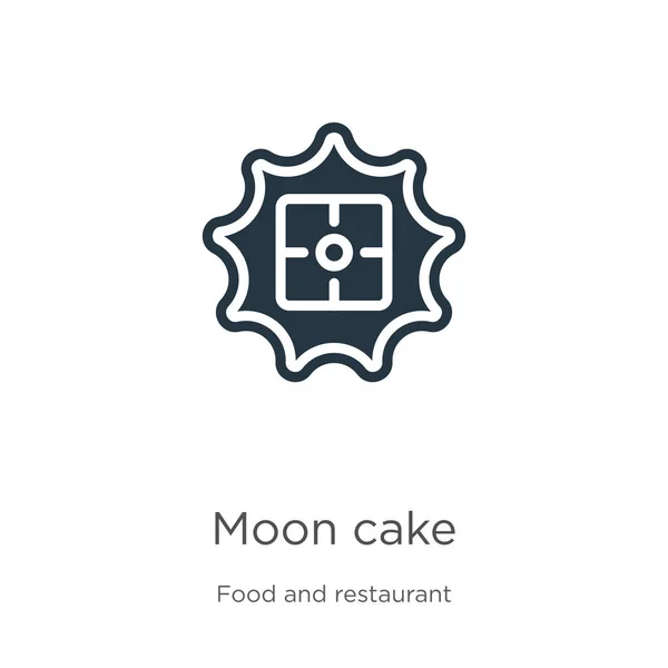 Vetor ícone do bolo lunar. Ícone de bolo de lua plana na moda da coleção de comida e restaurante isolado no fundo branco. Ilustração vetorial pode ser usado para web e design gráfico móvel, logotipo, eps10 —  Vetores de Stock