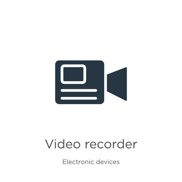 Videorecorder Icon Vektor. trendiges flaches Videorecorder-Symbol aus der Sammlung elektronischer Geräte isoliert auf weißem Hintergrund. Vektor-Illustration kann für Web-und mobile Grafik-Design, Logo verwendet werden, — Stockvektor