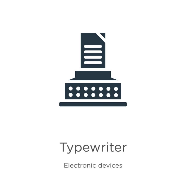 Máquina de escribir vector icono. Icono de máquina de escribir plana de moda de la colección de dispositivos electrónicos aislados sobre fondo blanco. La ilustración vectorial se puede utilizar para el diseño gráfico web y móvil, logotipo, eps10 — Vector de stock