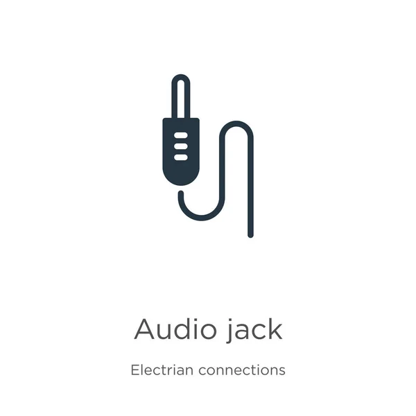 Audio Jack Icon Vektor. trendige flache Audio-Buchsen-Symbol aus elektrischen Anschlüssen Sammlung isoliert auf weißem Hintergrund. Vektorillustration kann für Web- und Mobile-Grafikdesign verwendet werden, Logo, eps10 — Stockvektor