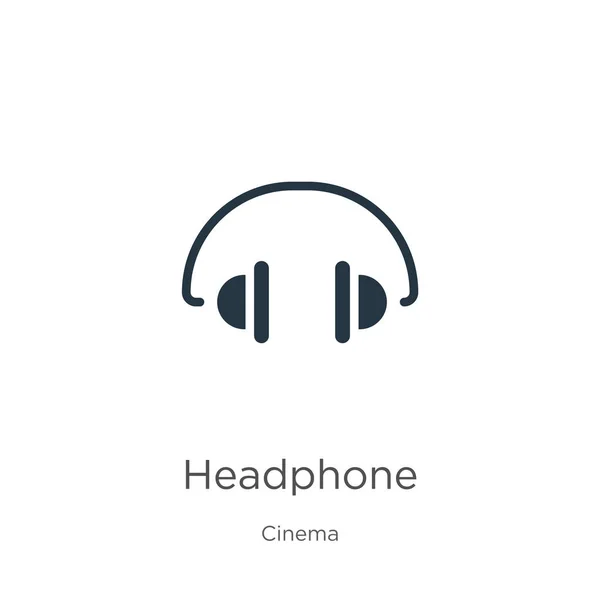 Icono del auricular vector. Icono de auriculares planos de moda de la colección de cine aislado sobre fondo blanco. La ilustración vectorial se puede utilizar para el diseño gráfico web y móvil, logotipo, eps10 — Vector de stock