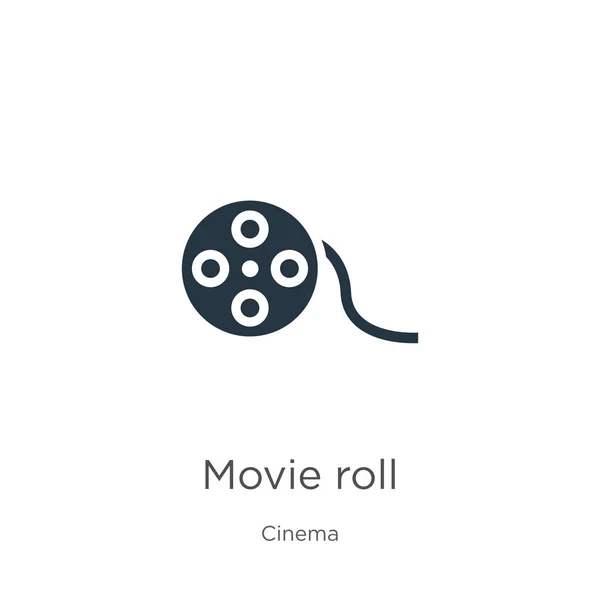 Película rollo vector icono. Icono de rollo de película plana de moda de la colección de cine aislado sobre fondo blanco. La ilustración vectorial se puede utilizar para el diseño gráfico web y móvil, logotipo, eps10 — Vector de stock