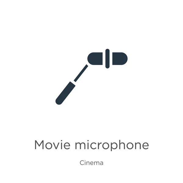 Película micrófono icono vector. Icono de micrófono de película plana de moda de la colección de cine aislado sobre fondo blanco. La ilustración vectorial se puede utilizar para el diseño gráfico web y móvil, logotipo, eps10 — Vector de stock