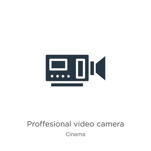 Professioneller Videokamera-Icon-Vektor. trendige flache professionelle Videokamera-Ikone aus der Kinosammlung isoliert auf weißem Hintergrund. Vektorillustration kann für Web- und mobile Grafik verwendet werden — Stockvektor