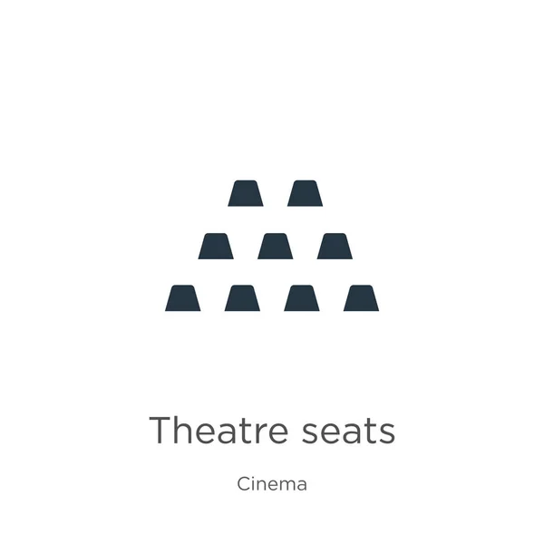 Teatro asientos icono vector. Icono de asientos de teatro plano de moda de la colección de cine aislado sobre fondo blanco. La ilustración vectorial se puede utilizar para el diseño gráfico web y móvil, logotipo, eps10 — Vector de stock