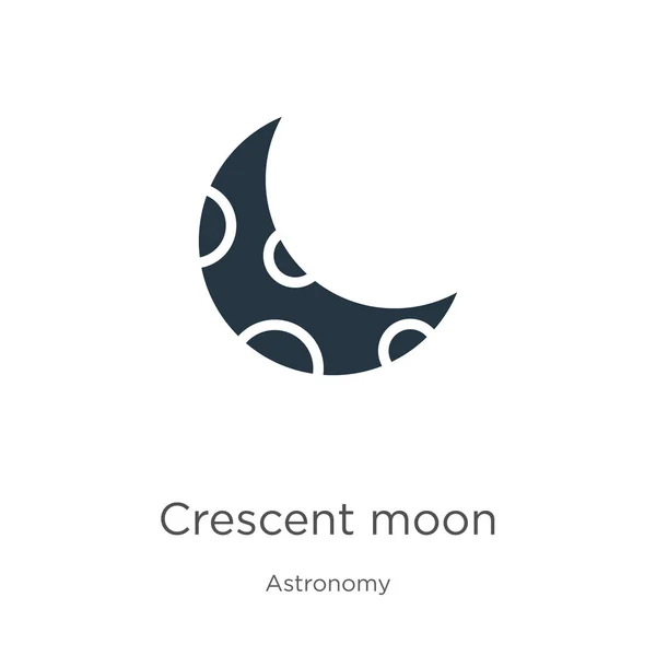 Vetor ícone da lua crescente. Ícone de lua crescente plana na moda da coleção de astronomia isolada no fundo branco. Ilustração vetorial pode ser usado para web e design gráfico móvel, logotipo, eps10 — Vetor de Stock