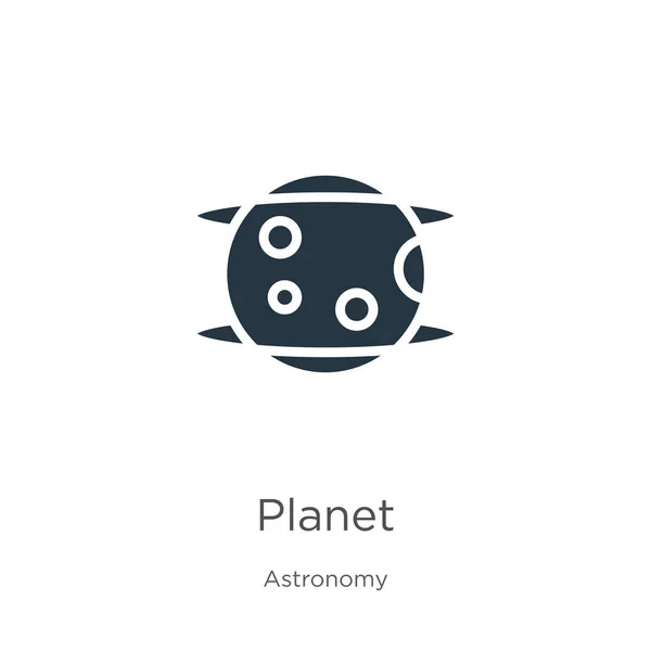 Planeta vector icono. Icono moderno del planeta plano de la colección de astronomía aislado sobre fondo blanco. La ilustración vectorial se puede utilizar para el diseño gráfico web y móvil, logotipo, eps10 — Vector de stock