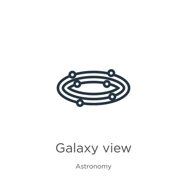 Galaxy view vector icono. Icono moderno de vista de galaxia plana de la colección de astronomía aislada sobre fondo blanco. La ilustración vectorial se puede utilizar para el diseño gráfico web y móvil, logotipo, eps10 — Vector de stock