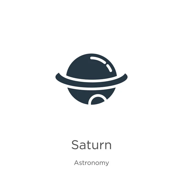 Saturno vector icono. Icono de moda de saturno plano de la colección de astronomía aislado sobre fondo blanco. La ilustración vectorial se puede utilizar para el diseño gráfico web y móvil, logotipo, eps10 — Vector de stock