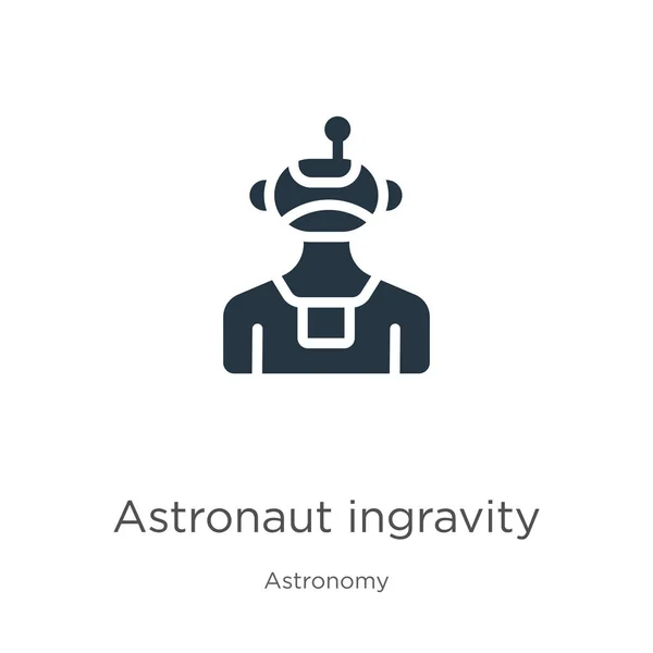 Astronauta vector icono de la ingravedad. Icono de ingravitación astronauta plano de moda de la colección de astronomía aislado sobre fondo blanco. La ilustración vectorial se puede utilizar para el diseño gráfico web y móvil, logotipo , — Vector de stock