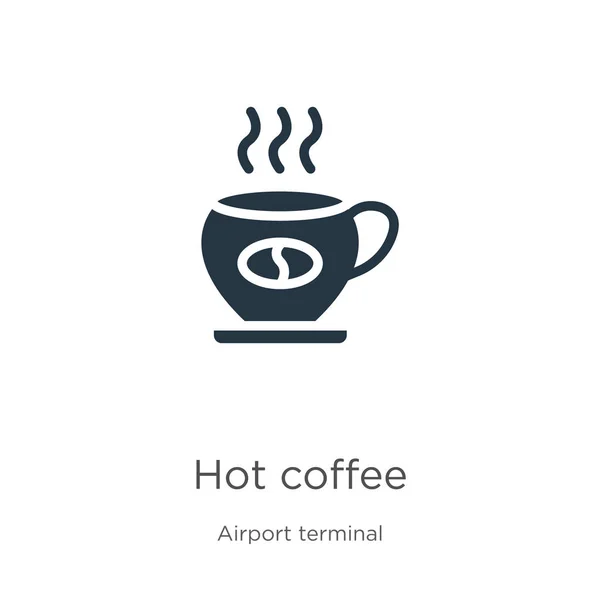 Vecteur d'icône de café chaud. Icône de café chaud plat tendance de la collection terminal de l'aéroport isolé sur fond blanc. L'illustration vectorielle peut être utilisée pour la conception graphique web et mobile, logo, eps10 — Image vectorielle