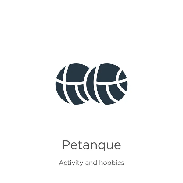 Petanque ikona vektor. Trendy ploché petanque ikony z aktivity a sbírky koníčků izolované na bílém pozadí. Vektorové ilustrace lze použít pro web a mobilní grafický design, logo, eps10 — Stockový vektor
