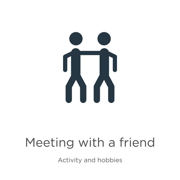 Meeting with a friend icon vector. Trendy flat meeting with a friend icon from activity and hobbies collection isolated on white background. Vector illustration can be used for web and mobile graphic — Stock Vector