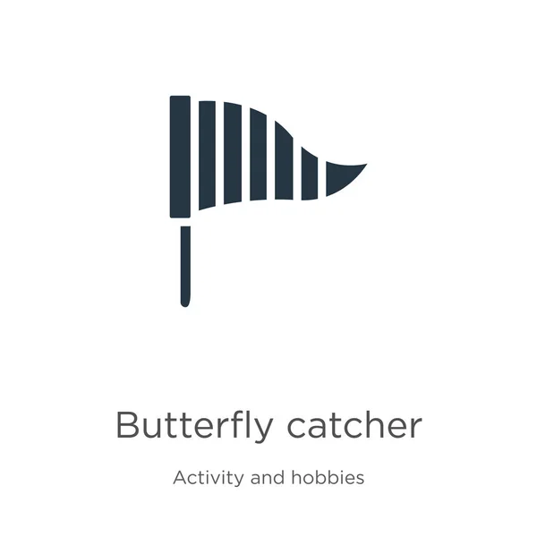 Butterfly catcher icon vector. Trendy flat butterfly catcher icon from activity and hobbies collection isolated on white background. Vector illustration can be used for web and mobile graphic design, — 스톡 벡터