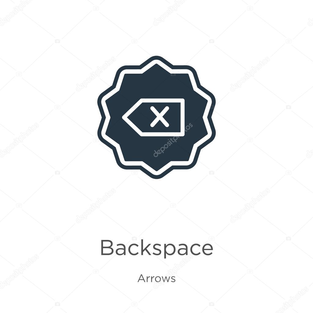 Backspace icon vector. Trendy flat backspace icon from arrows collection isolated on white background. Vector illustration can be used for web and mobile graphic design, logo, eps10