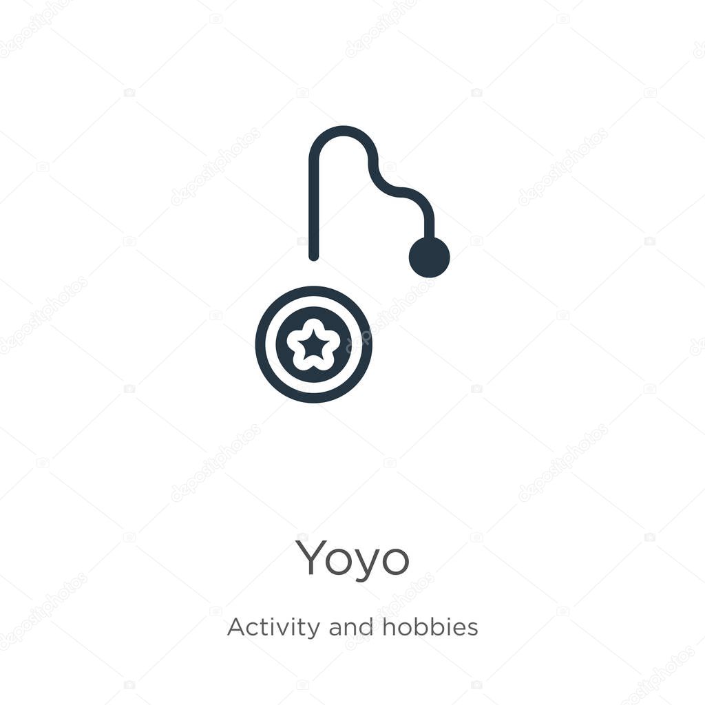 Yoyo icon vector. Trendy flat yoyo icon from activity and hobbies collection isolated on white background. Vector illustration can be used for web and mobile graphic design, logo, eps10
