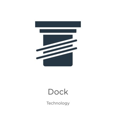 Liman simgesi vektörü. Teknoloji koleksiyonundan moda düz iskele simgesi beyaz arka planda izole edildi. Vektör illüstrasyonu web ve mobil grafik tasarımı, logo, eps10 için kullanılabilir
