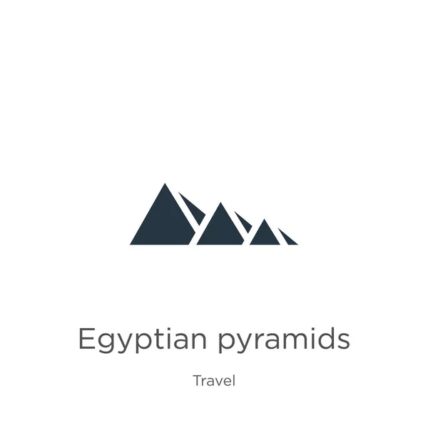 Mısır Piramitleri Ikon Vektörü Beyaz Arka Planda Izole Edilmiş Seyahat — Stok Vektör