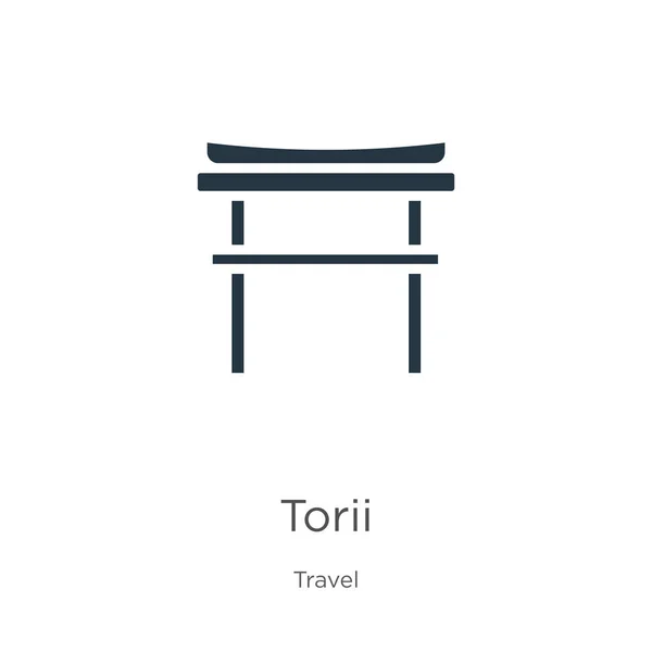 Torii图标向量 趋势扁平的环状图标从旅行收集分离的白色背景 矢量图解可用于网络和移动图形设计 Eps10 — 图库矢量图片