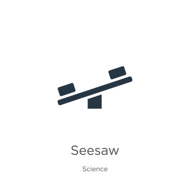 Tahterevalli simge vektörü. Beyaz arka planda izole edilmiş, bilim koleksiyonundan modaya uygun düz tahterevalli ikonu. Vektör illüstrasyonu web ve mobil grafik tasarımı, logo, eps10 için kullanılabilir