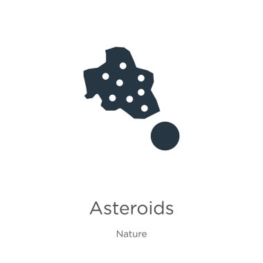 Göktaşı ikon vektörü. Beyaz arka planda izole edilmiş doğa koleksiyonundan modayı takip eden düz asteroit ikonu. Vektör illüstrasyonu web ve mobil grafik tasarımı, logo, eps10 için kullanılabilir