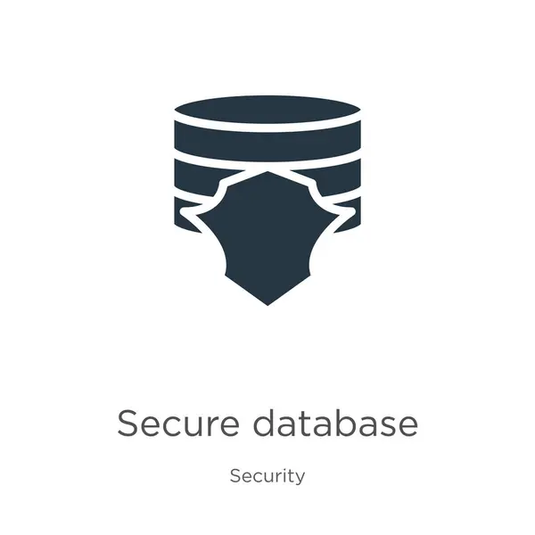 Icono Base Datos Segura Vector Icono Base Datos Seguridad Plana — Archivo Imágenes Vectoriales