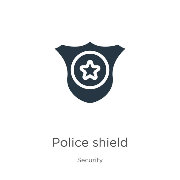 Polizei Schirmt Symbolvektor Trendiges Flaches Polizeischild Symbol Aus Der Sicherheitskollektion — Stockvektor