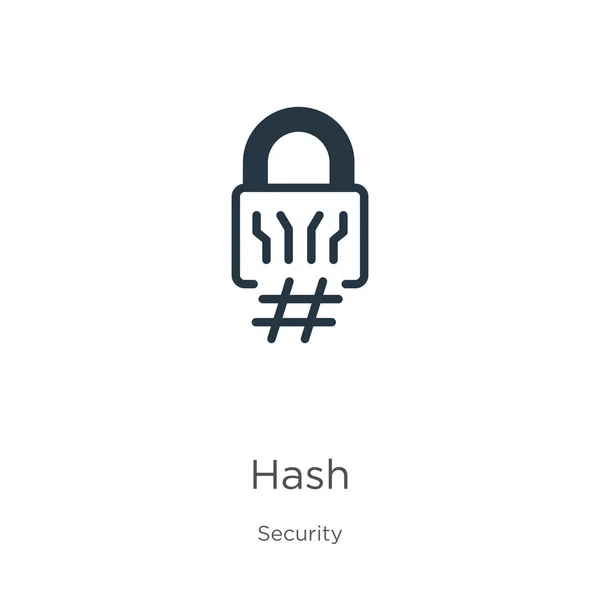 Hash Icon Vector Icono Hash Plano Colección Seguridad Aislado Sobre — Archivo Imágenes Vectoriales