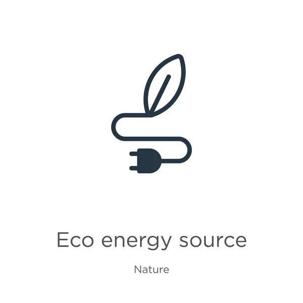 Wektor Ikony Źródła Energii Ekologicznej Modna Płaska Ikona Źródła Energii — Wektor stockowy