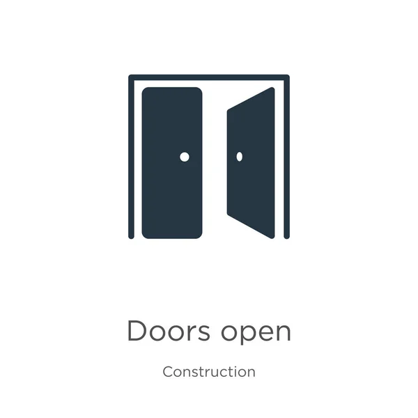 Двері Відкривають Вектор Піктограм Модні Плоскі Двері Відкриті Іконки Колекції — стоковий вектор