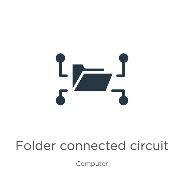 Vecteur Icône Circuit Connecté Dossier Icône Circuit Connecté Dossier Plat — Image vectorielle